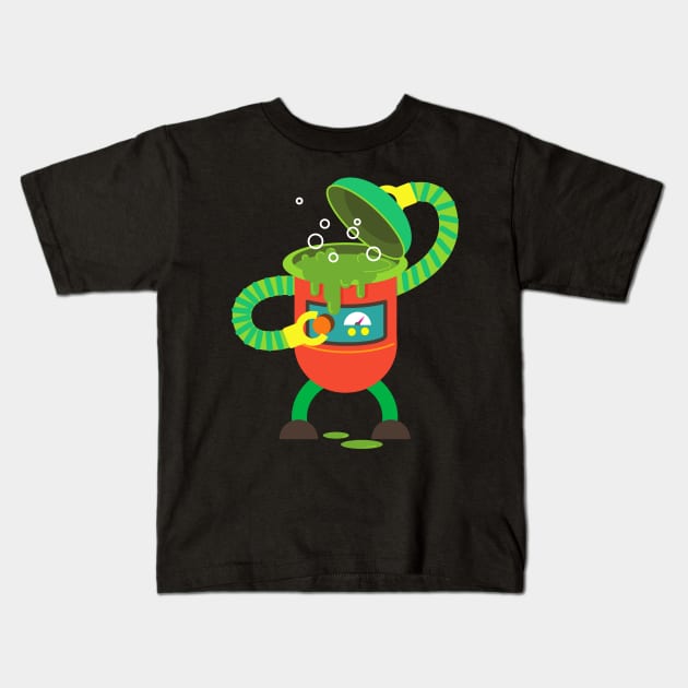 Boiling Robot - Funny Kids T-Shirt by andantino